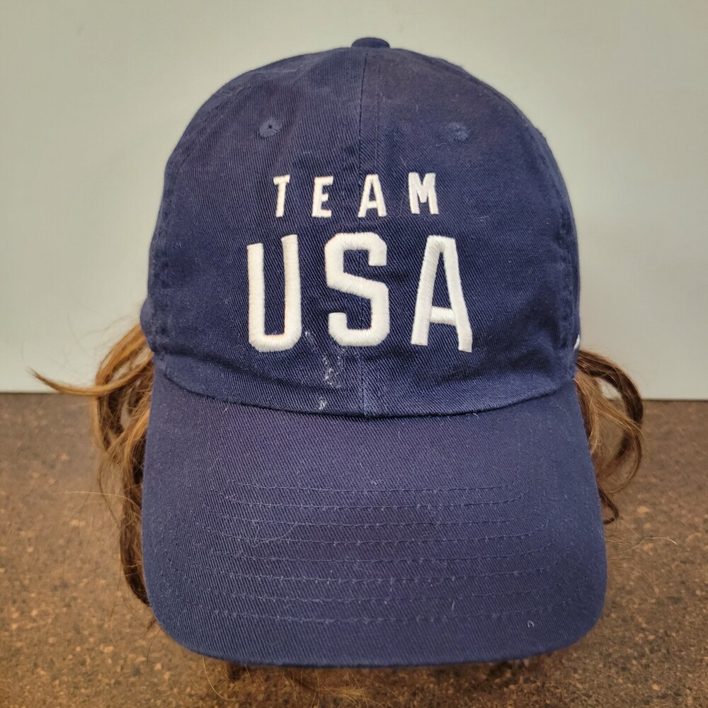 Nike Dri Fit Heritage86 Team USA Baseball Cap Unisex Navy 100% Cotton Strapback